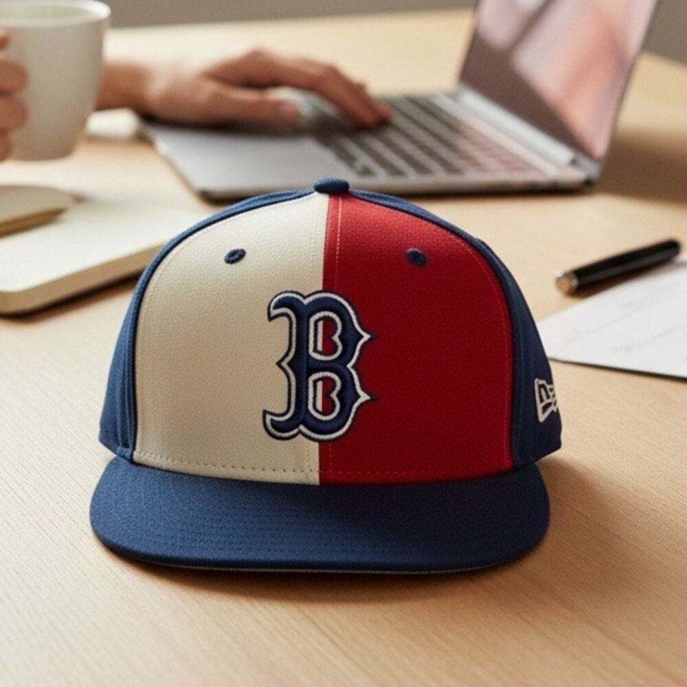 New Era 5950 Boston Red Sox Size 1 1/8 MLB 100% Wool Baseball Hat Cap Made USA